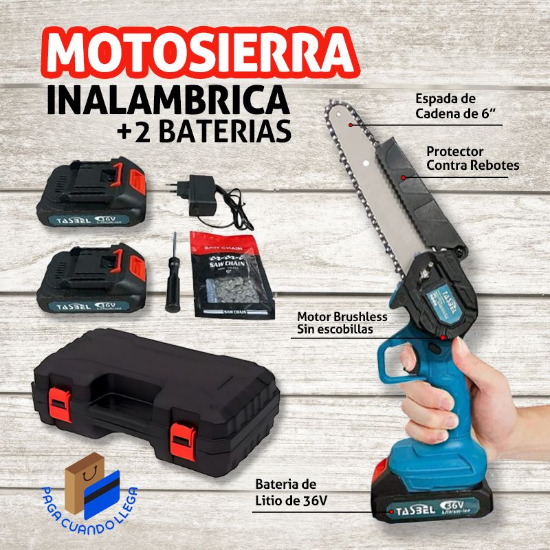 Mini Motosierra Inalambrica con 2 Baterías