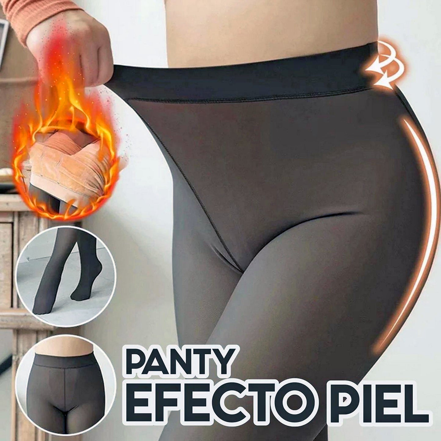 CALZA EFECTO PANTY COLOR PIEL Y FORRO DE PÓLAR